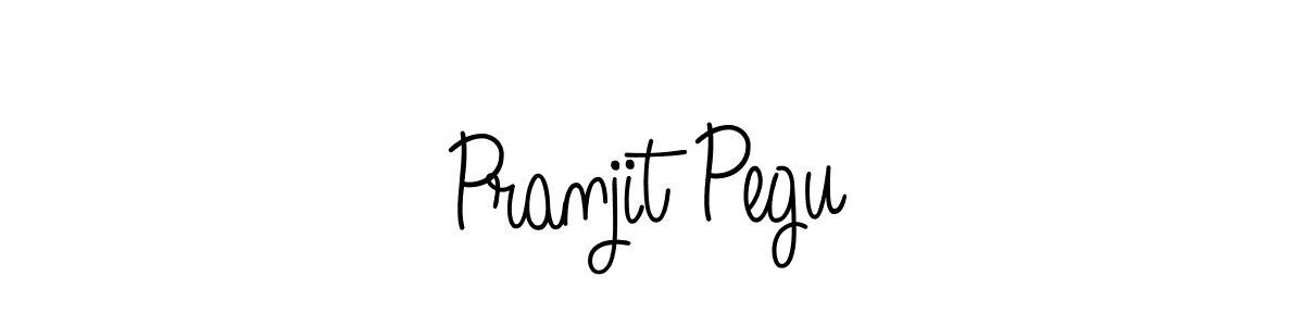 The best way (Angelique-Rose-font-FFP) to make a short signature is to pick only two or three words in your name. The name Pranjit Pegu include a total of six letters. For converting this name. Pranjit Pegu signature style 5 images and pictures png