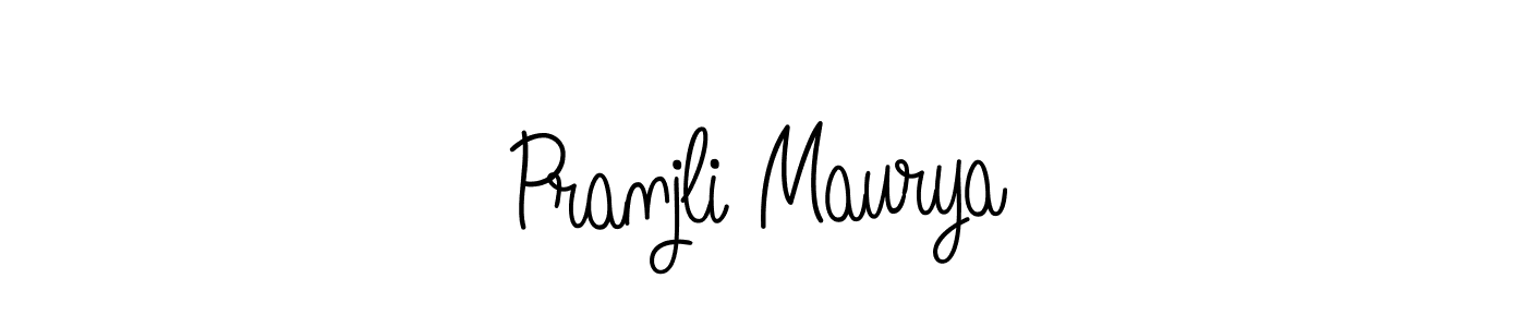 You should practise on your own different ways (Angelique-Rose-font-FFP) to write your name (Pranjli Maurya) in signature. don't let someone else do it for you. Pranjli Maurya signature style 5 images and pictures png