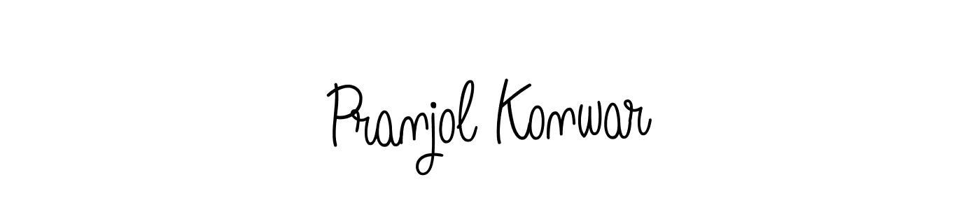 Use a signature maker to create a handwritten signature online. With this signature software, you can design (Angelique-Rose-font-FFP) your own signature for name Pranjol Konwar. Pranjol Konwar signature style 5 images and pictures png