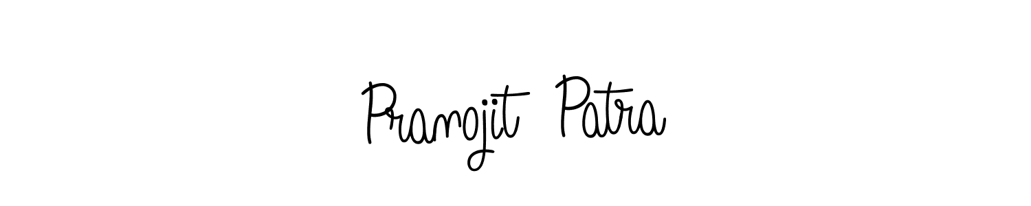 The best way (Angelique-Rose-font-FFP) to make a short signature is to pick only two or three words in your name. The name Pranojit  Patra include a total of six letters. For converting this name. Pranojit  Patra signature style 5 images and pictures png