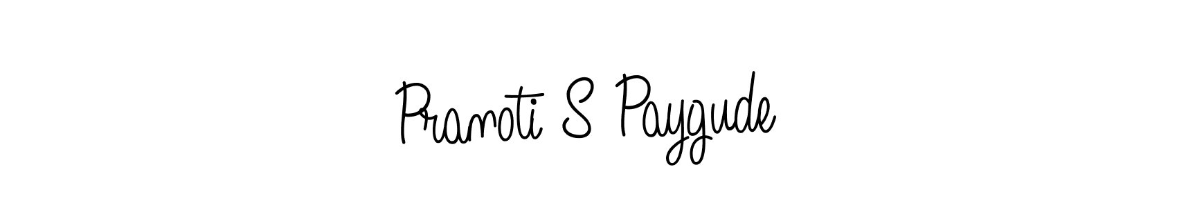 The best way (Angelique-Rose-font-FFP) to make a short signature is to pick only two or three words in your name. The name Pranoti S Paygude include a total of six letters. For converting this name. Pranoti S Paygude signature style 5 images and pictures png
