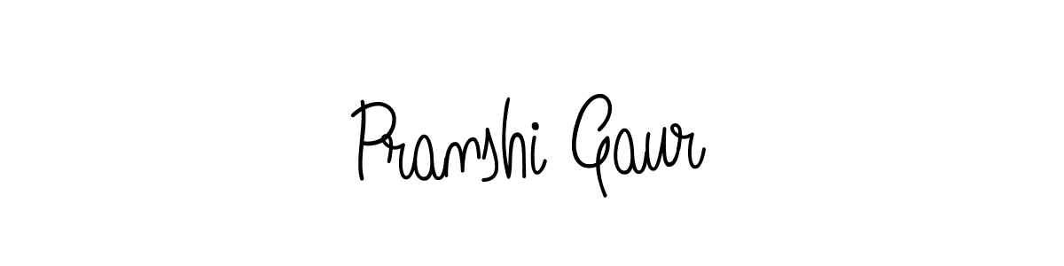 Make a beautiful signature design for name Pranshi Gaur. With this signature (Angelique-Rose-font-FFP) style, you can create a handwritten signature for free. Pranshi Gaur signature style 5 images and pictures png