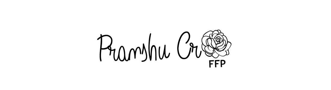 The best way (Angelique-Rose-font-FFP) to make a short signature is to pick only two or three words in your name. The name Pranshu Cr7 include a total of six letters. For converting this name. Pranshu Cr7 signature style 5 images and pictures png