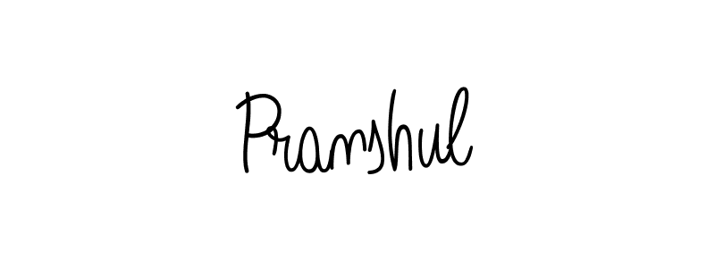 You should practise on your own different ways (Angelique-Rose-font-FFP) to write your name (Pranshul) in signature. don't let someone else do it for you. Pranshul signature style 5 images and pictures png