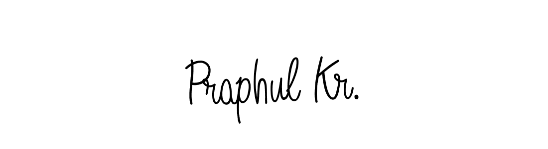 The best way (Angelique-Rose-font-FFP) to make a short signature is to pick only two or three words in your name. The name Praphul Kr. include a total of six letters. For converting this name. Praphul Kr. signature style 5 images and pictures png
