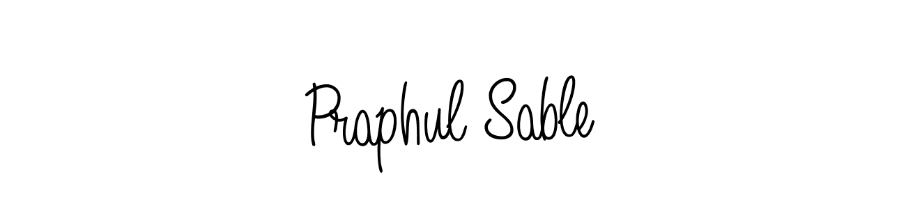 Use a signature maker to create a handwritten signature online. With this signature software, you can design (Angelique-Rose-font-FFP) your own signature for name Praphul Sable. Praphul Sable signature style 5 images and pictures png