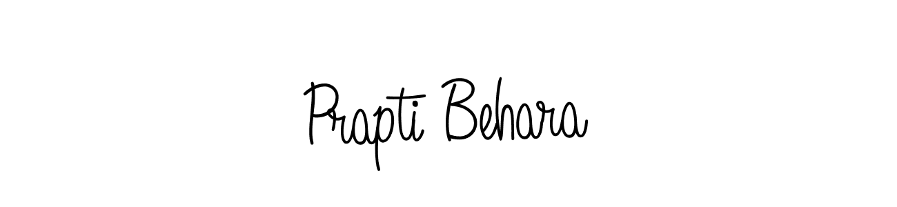 Create a beautiful signature design for name Prapti Behara. With this signature (Angelique-Rose-font-FFP) fonts, you can make a handwritten signature for free. Prapti Behara signature style 5 images and pictures png