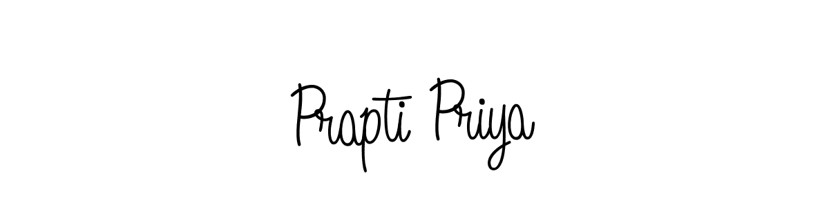 You should practise on your own different ways (Angelique-Rose-font-FFP) to write your name (Prapti Priya) in signature. don't let someone else do it for you. Prapti Priya signature style 5 images and pictures png