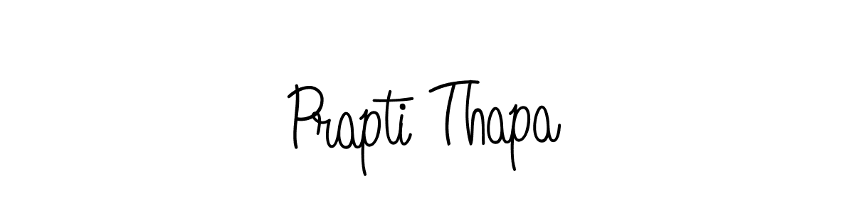 The best way (Angelique-Rose-font-FFP) to make a short signature is to pick only two or three words in your name. The name Prapti Thapa include a total of six letters. For converting this name. Prapti Thapa signature style 5 images and pictures png