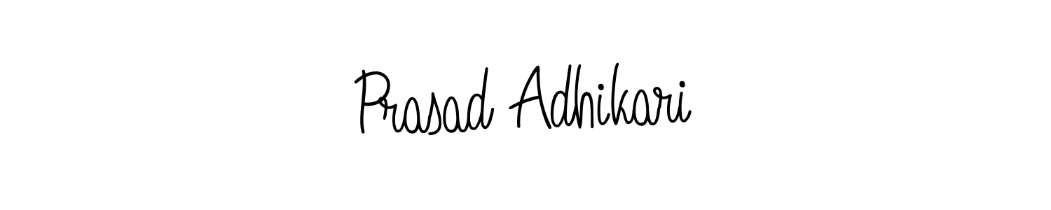 You should practise on your own different ways (Angelique-Rose-font-FFP) to write your name (Prasad Adhikari) in signature. don't let someone else do it for you. Prasad Adhikari signature style 5 images and pictures png