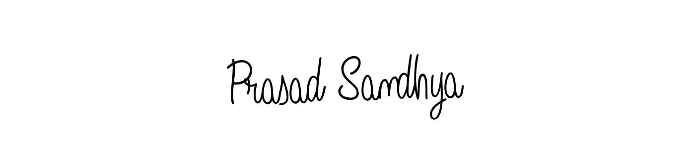 How to make Prasad Sandhya name signature. Use Angelique-Rose-font-FFP style for creating short signs online. This is the latest handwritten sign. Prasad Sandhya signature style 5 images and pictures png