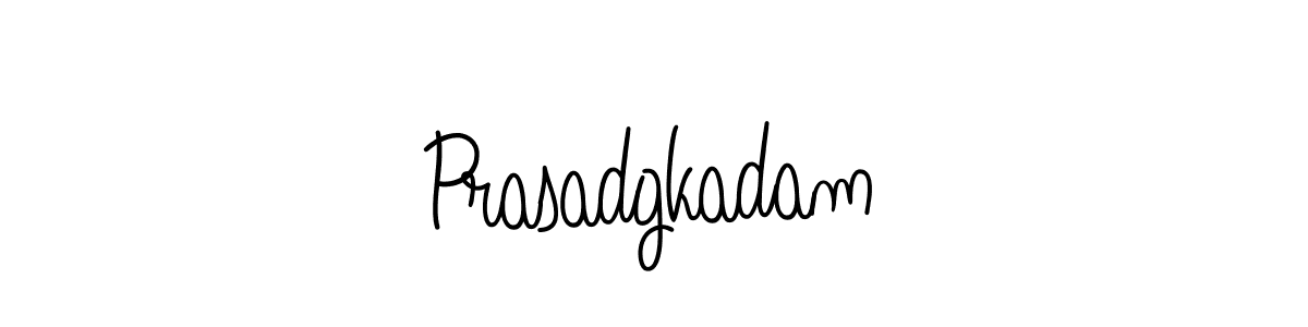 You should practise on your own different ways (Angelique-Rose-font-FFP) to write your name (Prasadgkadam) in signature. don't let someone else do it for you. Prasadgkadam signature style 5 images and pictures png