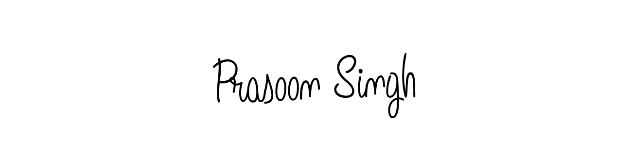 The best way (Angelique-Rose-font-FFP) to make a short signature is to pick only two or three words in your name. The name Prasoon Singh include a total of six letters. For converting this name. Prasoon Singh signature style 5 images and pictures png