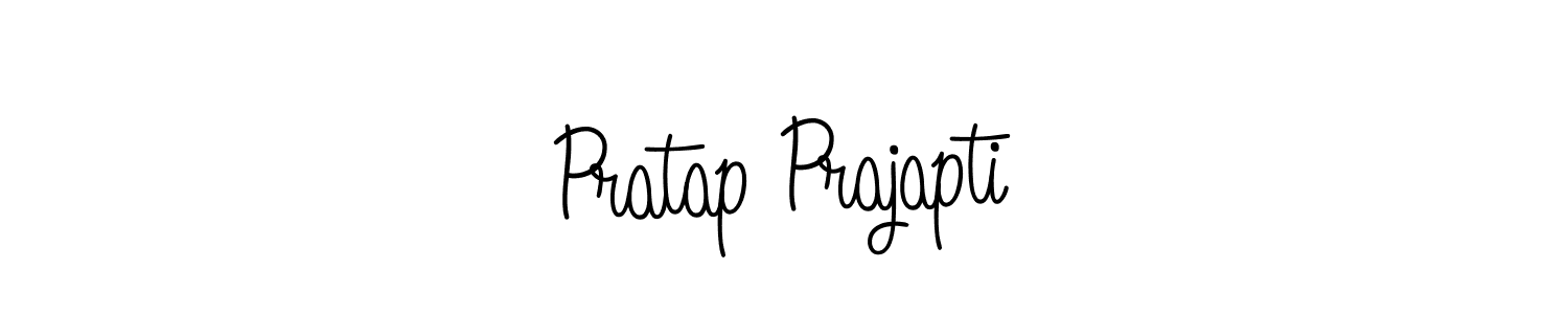 The best way (Angelique-Rose-font-FFP) to make a short signature is to pick only two or three words in your name. The name Pratap Prajapti include a total of six letters. For converting this name. Pratap Prajapti signature style 5 images and pictures png