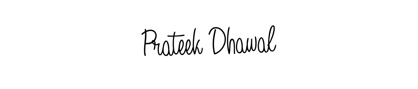 Prateek Dhawal stylish signature style. Best Handwritten Sign (Angelique-Rose-font-FFP) for my name. Handwritten Signature Collection Ideas for my name Prateek Dhawal. Prateek Dhawal signature style 5 images and pictures png