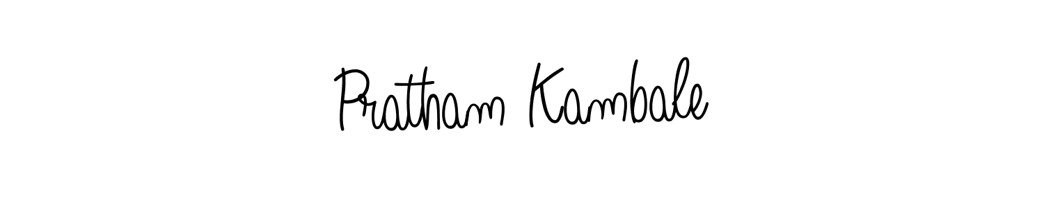 Use a signature maker to create a handwritten signature online. With this signature software, you can design (Angelique-Rose-font-FFP) your own signature for name Pratham Kambale. Pratham Kambale signature style 5 images and pictures png