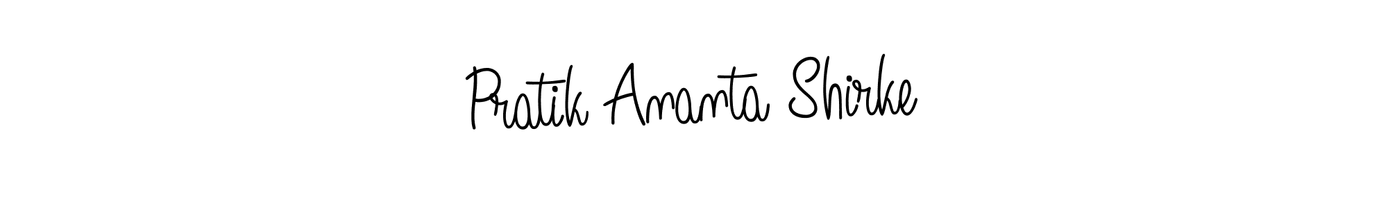 The best way (Angelique-Rose-font-FFP) to make a short signature is to pick only two or three words in your name. The name Pratik Ananta Shirke include a total of six letters. For converting this name. Pratik Ananta Shirke signature style 5 images and pictures png