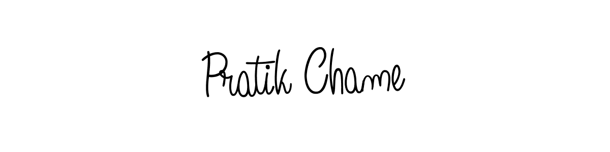 Make a beautiful signature design for name Pratik Chame. With this signature (Angelique-Rose-font-FFP) style, you can create a handwritten signature for free. Pratik Chame signature style 5 images and pictures png