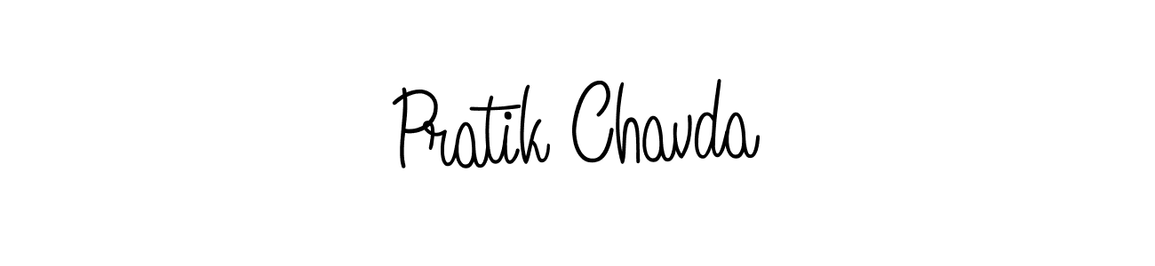Make a beautiful signature design for name Pratik Chavda. With this signature (Angelique-Rose-font-FFP) style, you can create a handwritten signature for free. Pratik Chavda signature style 5 images and pictures png