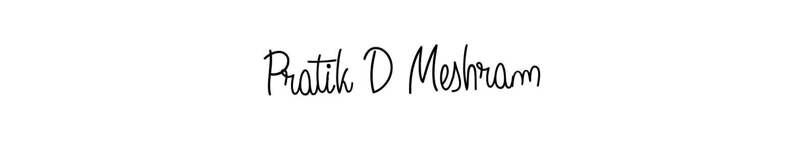 Use a signature maker to create a handwritten signature online. With this signature software, you can design (Angelique-Rose-font-FFP) your own signature for name Pratik D Meshram. Pratik D Meshram signature style 5 images and pictures png