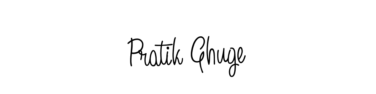 The best way (Angelique-Rose-font-FFP) to make a short signature is to pick only two or three words in your name. The name Pratik Ghuge include a total of six letters. For converting this name. Pratik Ghuge signature style 5 images and pictures png