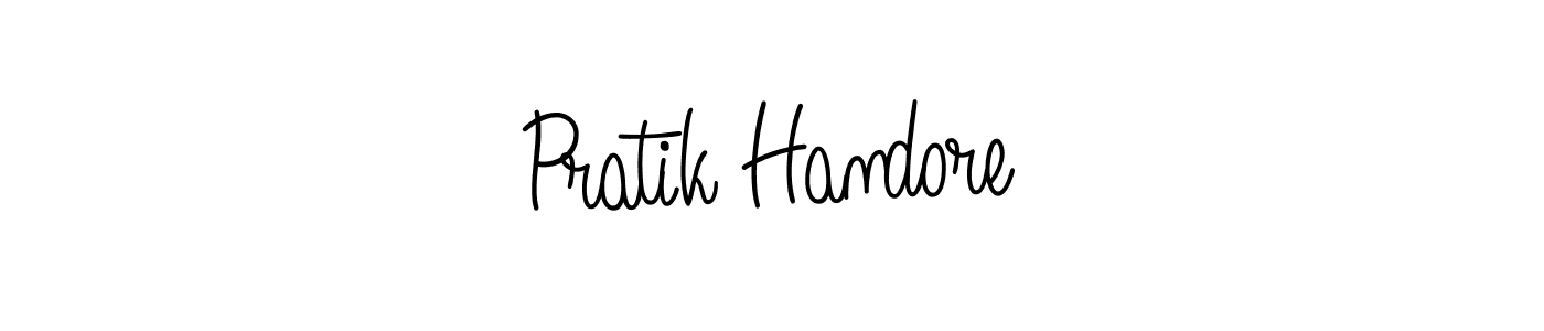 How to make Pratik Handore name signature. Use Angelique-Rose-font-FFP style for creating short signs online. This is the latest handwritten sign. Pratik Handore signature style 5 images and pictures png