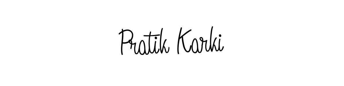 How to make Pratik Karki signature? Angelique-Rose-font-FFP is a professional autograph style. Create handwritten signature for Pratik Karki name. Pratik Karki signature style 5 images and pictures png