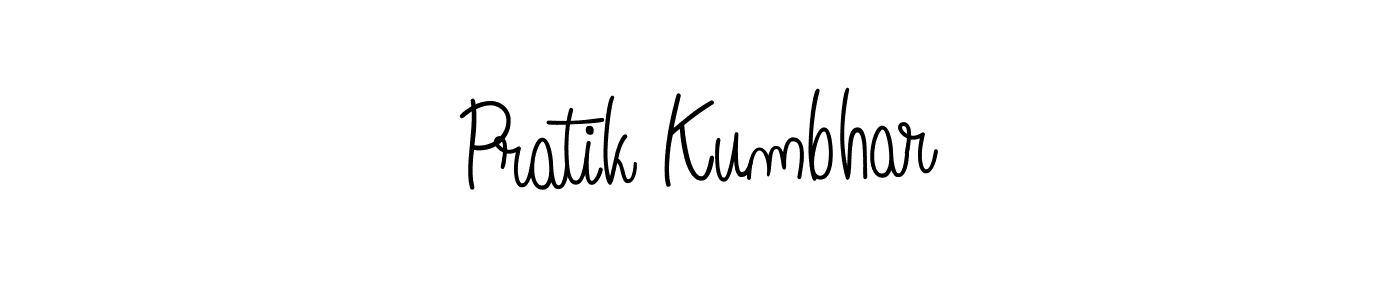 The best way (Angelique-Rose-font-FFP) to make a short signature is to pick only two or three words in your name. The name Pratik Kumbhar include a total of six letters. For converting this name. Pratik Kumbhar signature style 5 images and pictures png