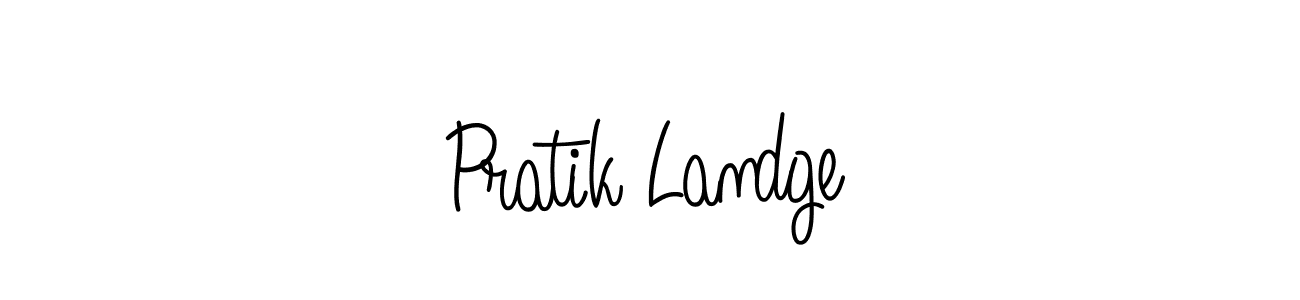 How to make Pratik Landge name signature. Use Angelique-Rose-font-FFP style for creating short signs online. This is the latest handwritten sign. Pratik Landge signature style 5 images and pictures png