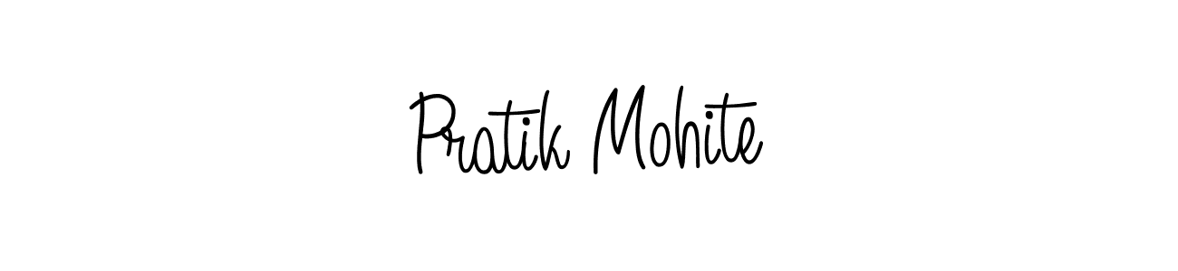 The best way (Angelique-Rose-font-FFP) to make a short signature is to pick only two or three words in your name. The name Pratik Mohite include a total of six letters. For converting this name. Pratik Mohite signature style 5 images and pictures png