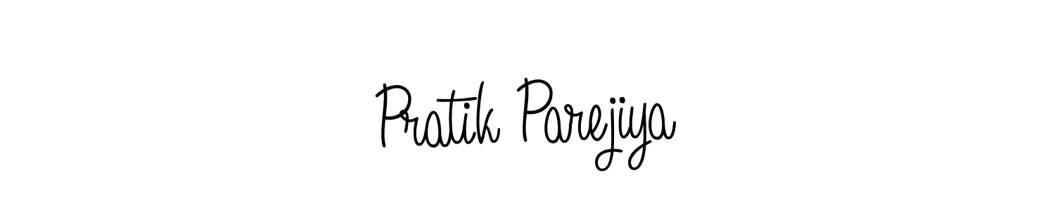 The best way (Angelique-Rose-font-FFP) to make a short signature is to pick only two or three words in your name. The name Pratik Parejiya include a total of six letters. For converting this name. Pratik Parejiya signature style 5 images and pictures png