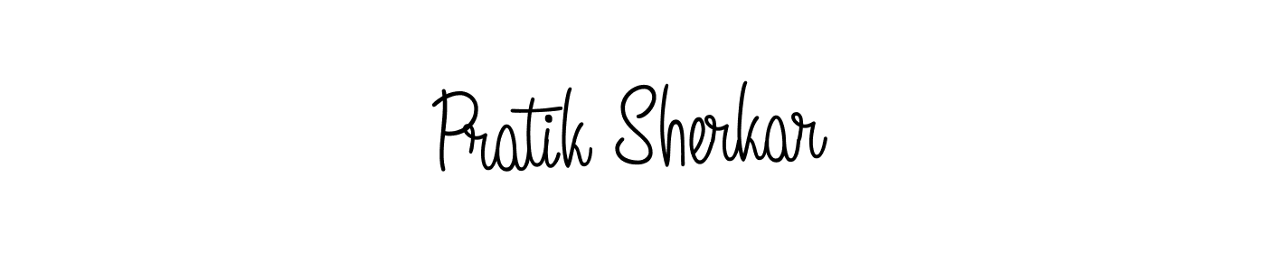 The best way (Angelique-Rose-font-FFP) to make a short signature is to pick only two or three words in your name. The name Pratik Sherkar include a total of six letters. For converting this name. Pratik Sherkar signature style 5 images and pictures png