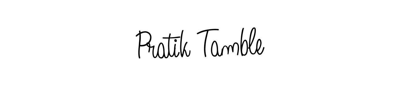 You should practise on your own different ways (Angelique-Rose-font-FFP) to write your name (Pratik Tamble) in signature. don't let someone else do it for you. Pratik Tamble signature style 5 images and pictures png