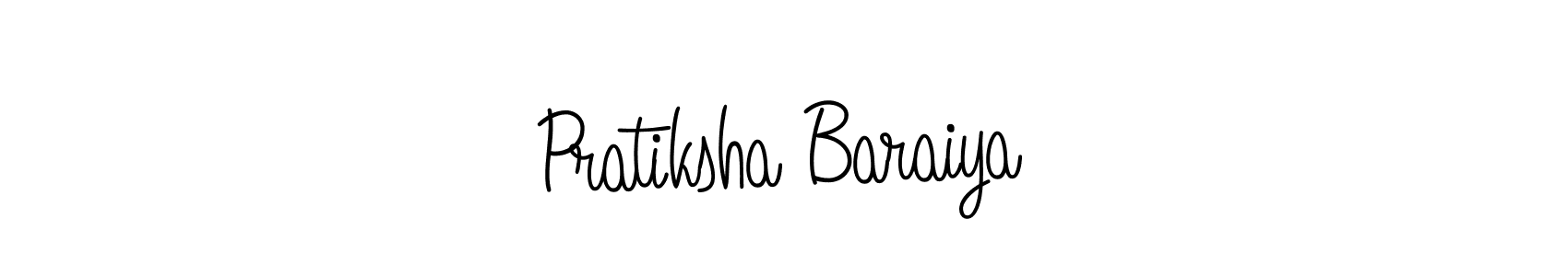 How to make Pratiksha Baraiya name signature. Use Angelique-Rose-font-FFP style for creating short signs online. This is the latest handwritten sign. Pratiksha Baraiya signature style 5 images and pictures png