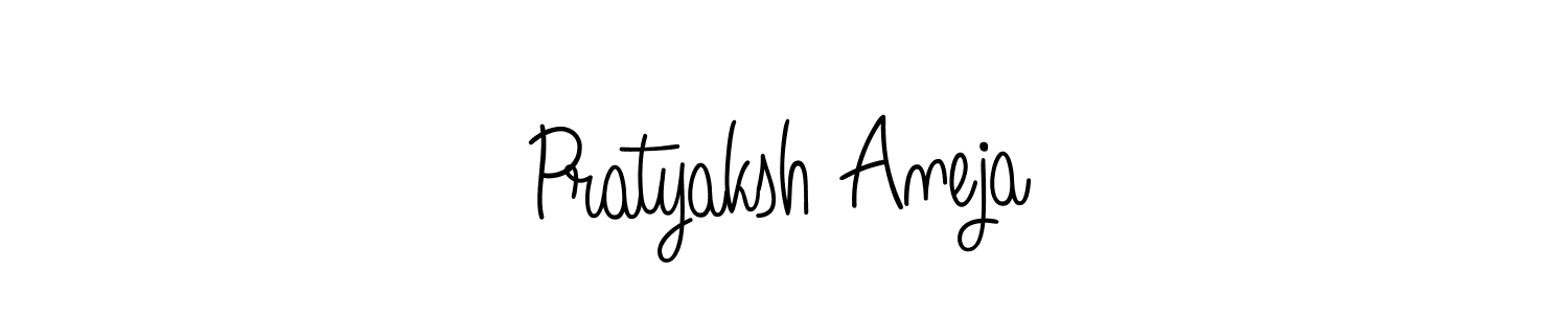 How to make Pratyaksh Aneja name signature. Use Angelique-Rose-font-FFP style for creating short signs online. This is the latest handwritten sign. Pratyaksh Aneja signature style 5 images and pictures png