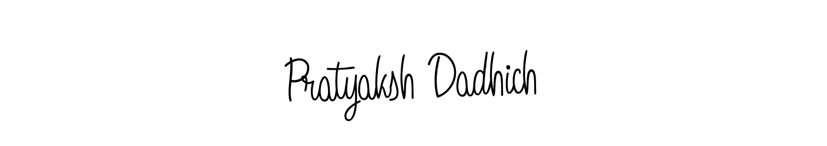if you are searching for the best signature style for your name Pratyaksh Dadhich. so please give up your signature search. here we have designed multiple signature styles  using Angelique-Rose-font-FFP. Pratyaksh Dadhich signature style 5 images and pictures png