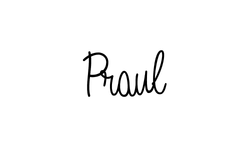 Use a signature maker to create a handwritten signature online. With this signature software, you can design (Angelique-Rose-font-FFP) your own signature for name Praul. Praul signature style 5 images and pictures png