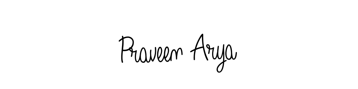Make a beautiful signature design for name Praveen Arya. With this signature (Angelique-Rose-font-FFP) style, you can create a handwritten signature for free. Praveen Arya signature style 5 images and pictures png