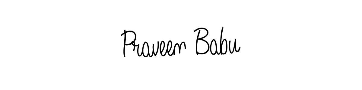 Use a signature maker to create a handwritten signature online. With this signature software, you can design (Angelique-Rose-font-FFP) your own signature for name Praveen Babu. Praveen Babu signature style 5 images and pictures png