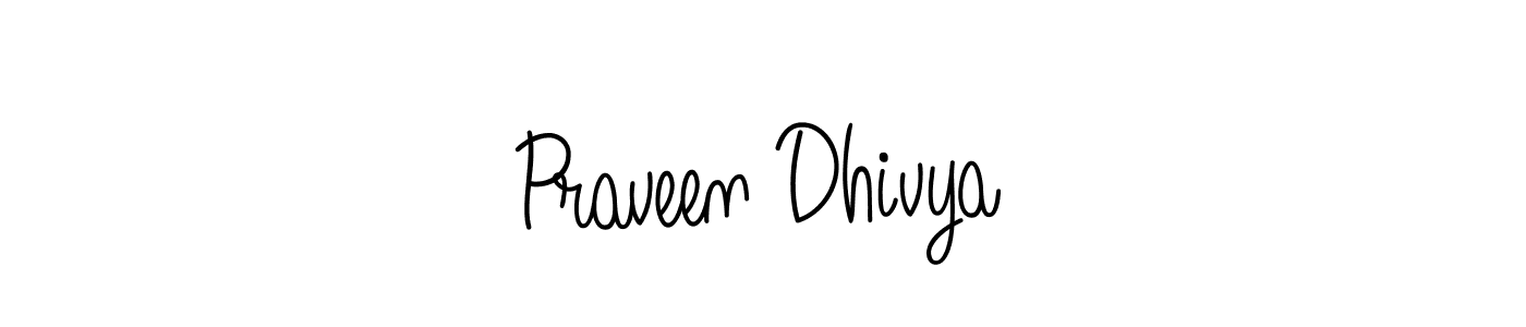 Praveen Dhivya stylish signature style. Best Handwritten Sign (Angelique-Rose-font-FFP) for my name. Handwritten Signature Collection Ideas for my name Praveen Dhivya. Praveen Dhivya signature style 5 images and pictures png