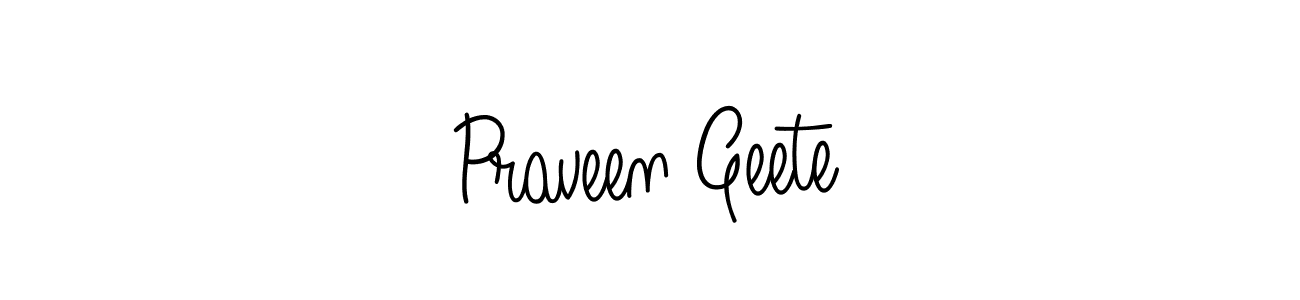 Use a signature maker to create a handwritten signature online. With this signature software, you can design (Angelique-Rose-font-FFP) your own signature for name Praveen Geete. Praveen Geete signature style 5 images and pictures png