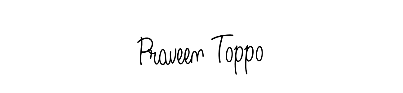 How to make Praveen Toppo signature? Angelique-Rose-font-FFP is a professional autograph style. Create handwritten signature for Praveen Toppo name. Praveen Toppo signature style 5 images and pictures png