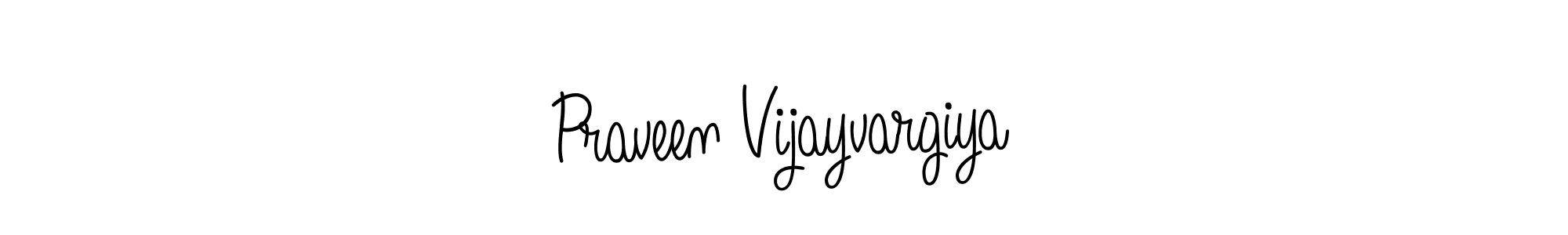 The best way (Angelique-Rose-font-FFP) to make a short signature is to pick only two or three words in your name. The name Praveen Vijayvargiya include a total of six letters. For converting this name. Praveen Vijayvargiya signature style 5 images and pictures png