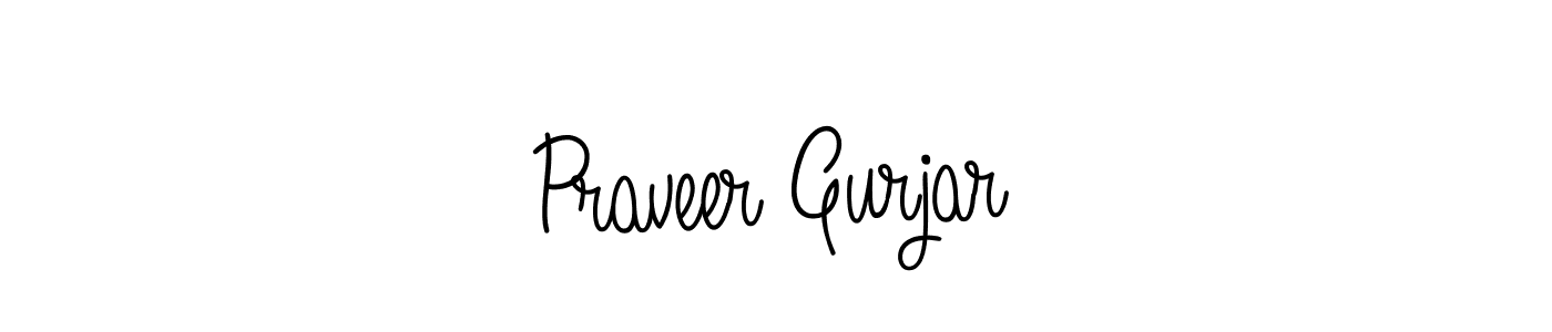 Praveer Gurjar stylish signature style. Best Handwritten Sign (Angelique-Rose-font-FFP) for my name. Handwritten Signature Collection Ideas for my name Praveer Gurjar. Praveer Gurjar signature style 5 images and pictures png