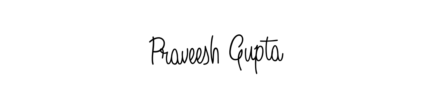 Make a beautiful signature design for name Praveesh Gupta. With this signature (Angelique-Rose-font-FFP) style, you can create a handwritten signature for free. Praveesh Gupta signature style 5 images and pictures png