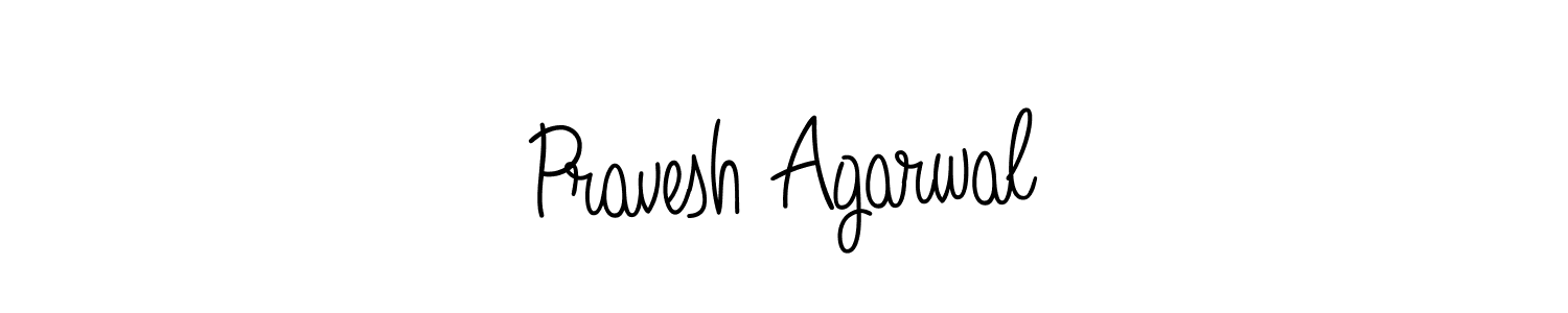 The best way (Angelique-Rose-font-FFP) to make a short signature is to pick only two or three words in your name. The name Pravesh Agarwal include a total of six letters. For converting this name. Pravesh Agarwal signature style 5 images and pictures png