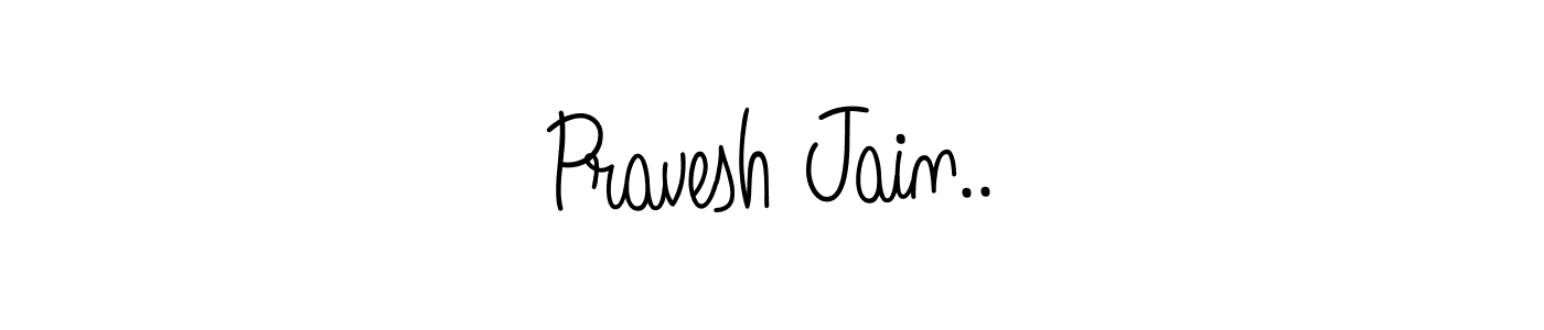 The best way (Angelique-Rose-font-FFP) to make a short signature is to pick only two or three words in your name. The name Pravesh Jain.. include a total of six letters. For converting this name. Pravesh Jain.. signature style 5 images and pictures png