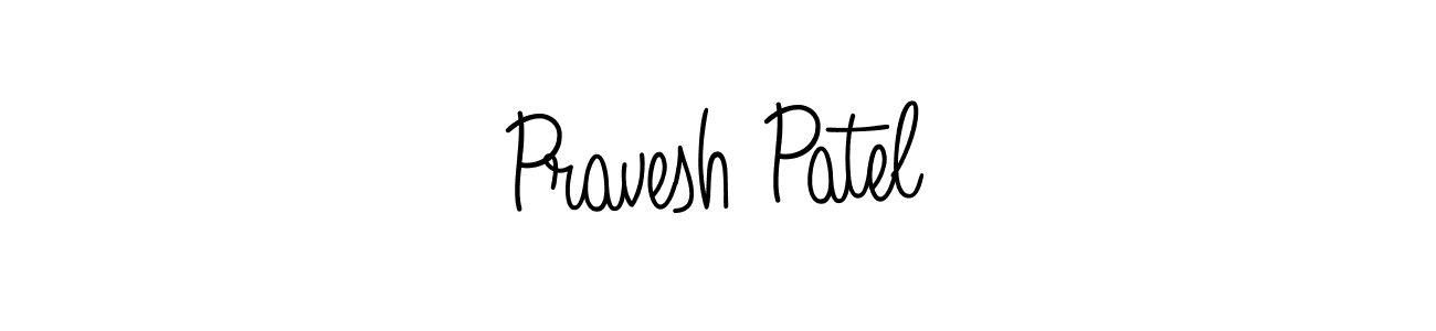 Use a signature maker to create a handwritten signature online. With this signature software, you can design (Angelique-Rose-font-FFP) your own signature for name Pravesh Patel. Pravesh Patel signature style 5 images and pictures png