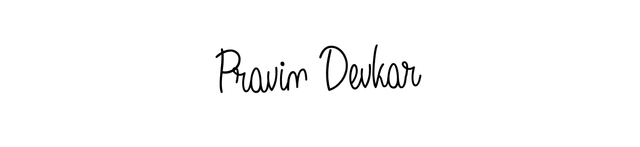 How to make Pravin Devkar name signature. Use Angelique-Rose-font-FFP style for creating short signs online. This is the latest handwritten sign. Pravin Devkar signature style 5 images and pictures png