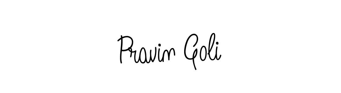 Design your own signature with our free online signature maker. With this signature software, you can create a handwritten (Angelique-Rose-font-FFP) signature for name Pravin Goli. Pravin Goli signature style 5 images and pictures png